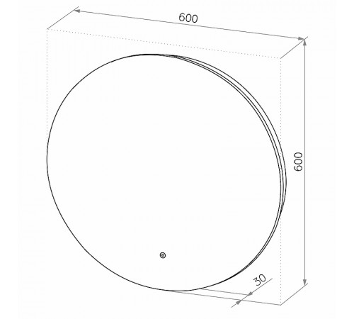 Зеркало Континент Ajour Eco 600х600 ЗЛП2806 с подсветкой с сенсорным выключателем с диммером