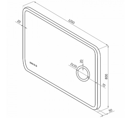 Зеркало Континент Bliss 1200х800 ЗЛП546 с подсветкой с сенсорным выключателем с увеличительным зеркалом с подогревом с часами