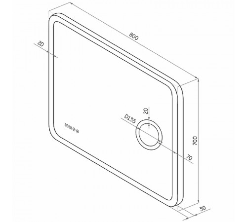 Зеркало Континент Bliss 800х700 ЗЛП403 с подсветкой с сенсорным выключателем с увеличительным зеркалом с подогревом с часами