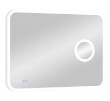 Зеркало Континент Bliss 800х700 ЗЛП403 с подсветкой с сенсорным выключателем с увеличительным зеркалом с подогревом с часами
