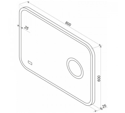 Зеркало Континент Bliss 800х600 ЗЛП429 с подсветкой с сенсорным выключателем с часами с увеличительным зеркалом