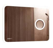 Зеркало Континент Bliss 1200х800 ЗЛП463 с подсветкой с сенсорным выключателем с часами с увеличительным зеркалом