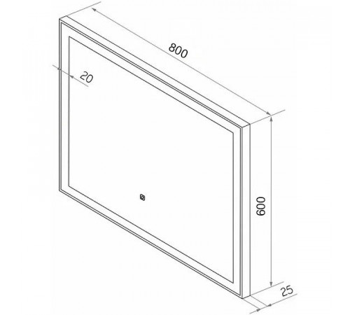 Зеркало Континент Frame 800x600 ЗЛП183 с подсветкой с сенсорным выключателем