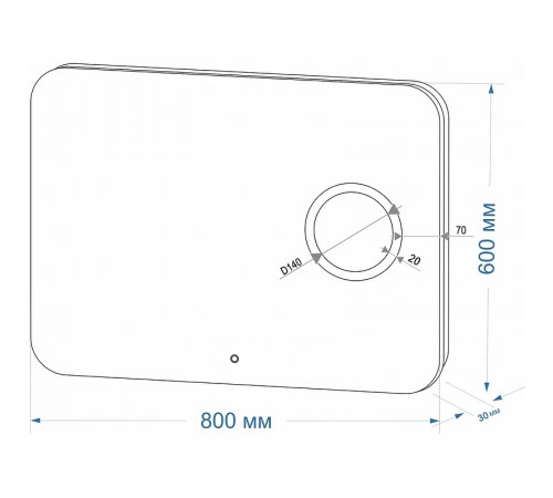 Зеркало Континент Elegant 800х600 ЗЛП78 с подсветкой с сенсорным выключателем