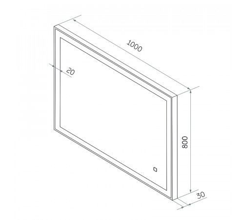 Зеркало Континент Solid 1000x800 ЗЛП1607 с подсветкой с сенсорным выключателем