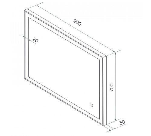 Зеркало Континент Solid 900x700 ЗЛП1617 с подсветкой с сенсорным выключателем