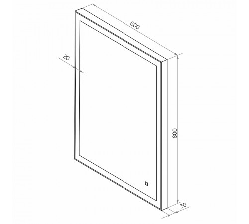 Зеркало Континент Solid 600х800 ЗЛП620 с подсветкой Серебро с сенсорным выключателем