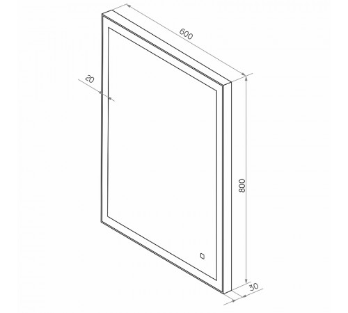 Зеркало Континент Solid 600x800 ЗЛП622 с подсветкой с сенсорным выключателем