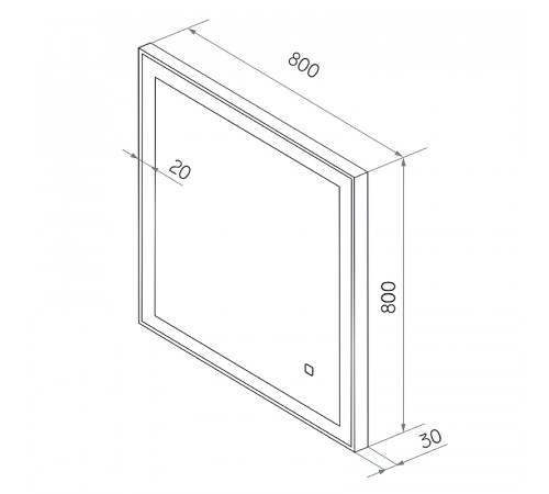 Зеркало Континент Solid 800x800 ЗЛП1608 с подсветкой с сенсорным выключателем