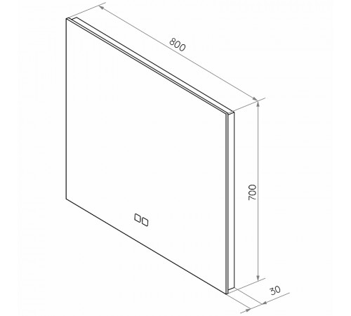 Зеркало Континент Trezhe 800x700 ЗЛП2283 с подсветкой с сенсорным выключателем с подогревом