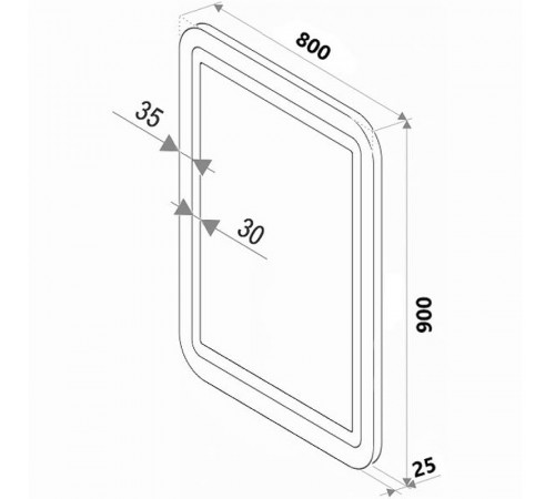 Зеркало Континент Lucia 800х900 ЗЛП627 с подсветкой с сенсорным выключателем
