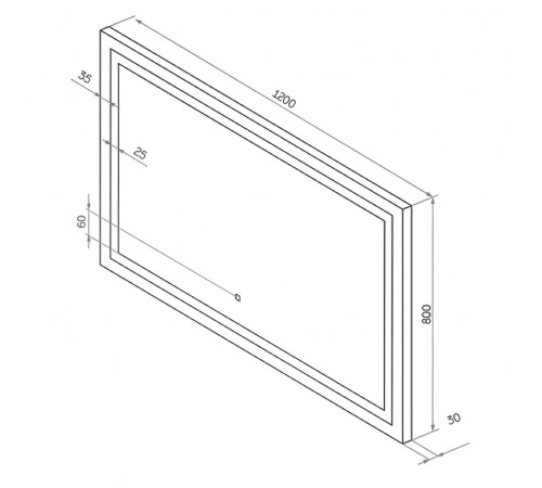 Зеркало Континент Rimini 1200х800 ЗЛП141 с подсветкой с сенсорным выключателем