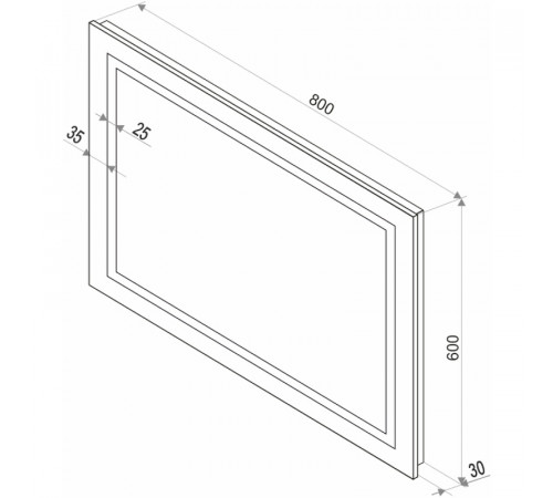 Зеркало Континент Rimini 800х600 ЗЛП65 с подсветкой с сенсорным выключателем
