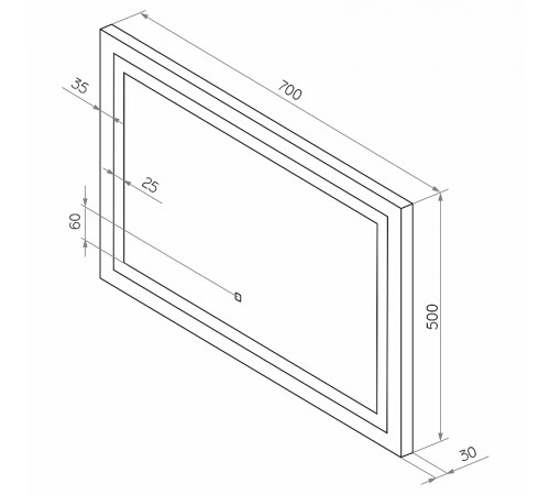 Зеркало Континент Rimini 700х500 ЗЛП680 с подсветкой с сенсорным выключателем