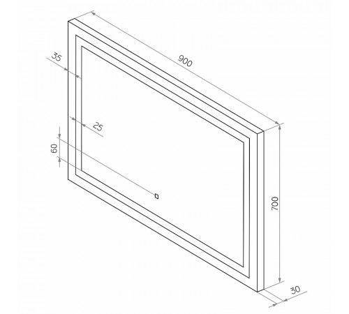 Зеркало Континент Rimini 900х700 ЗЛП1222 с подсветкой с сенсорным выключателем