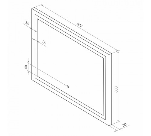 Зеркало Континент Rimini 900х800 ЗЛП1240 с подсветкой с сенсорным выключателем