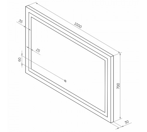 Зеркало Континент Rimini 1000х700 ЗЛП1404 с подсветкой с сенсорным выключателем