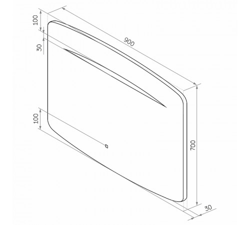 Зеркало Континент Rapid 900х700 ЗЛП918 с подсветкой с сенсорным выключателем