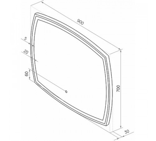 Зеркало Континент Dream 900х700 ЗЛП611 с подсветкой с сенсорным выключателем