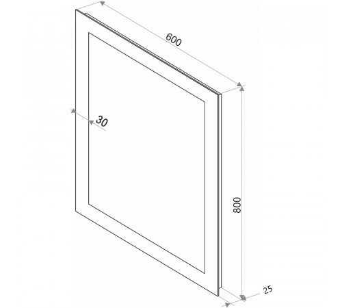 Зеркало Континент Lines 600х740 ЗЛП74 с подсветкой Белое с сенсорным выключателем