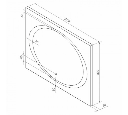 Зеркало Континент Galaxy 1000x800 ЗЛП28 с подсветкой с сенсорным выключателем