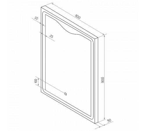 Зеркало Континент Amaze 800x900 ЗЛП643 с подсветкой с сенсорным выключателем