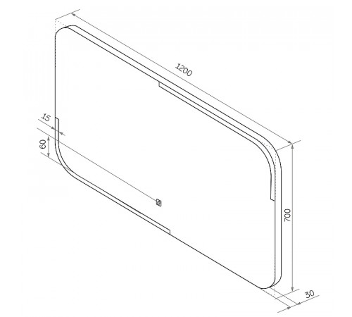 Зеркало Континент Raison 1200x700 ЗЛП488 с подсветкой с сенсорным выключателем