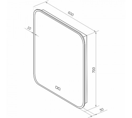 Зеркало Континент Torry 600x700 ЗЛП2280 с подсветкой с сенсорным выключателем с подогревом