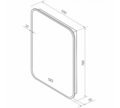 Зеркало Континент Torry 500x700 ЗЛП2278 с подсветкой с сенсорным выключателем с подогревом