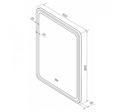 Зеркало Континент Enjoy 600x800 ЗЛП842 с подсветкой Черное с сенсорным выключателем с подогревом