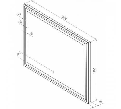 Зеркало Континент Fancy 1000x700 ЗЛП879 с подсветкой с сенсорным выключателем