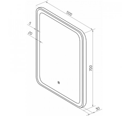 Зеркало Континент Russo 500х700 ЗЛП3031 с подсветкой с сенсорным выключателем