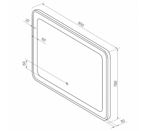 Зеркало Континент Velvette 800x700 ЗЛП1148 с подсветкой с сенсорным выключателем