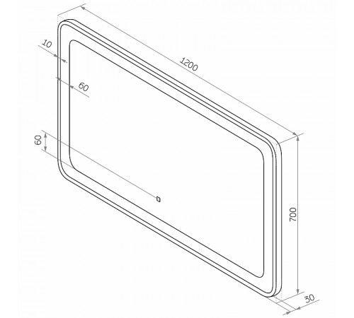 Зеркало Континент Velvette 1200x700 ЗЛП467 с подсветкой с сенсорным выключателем