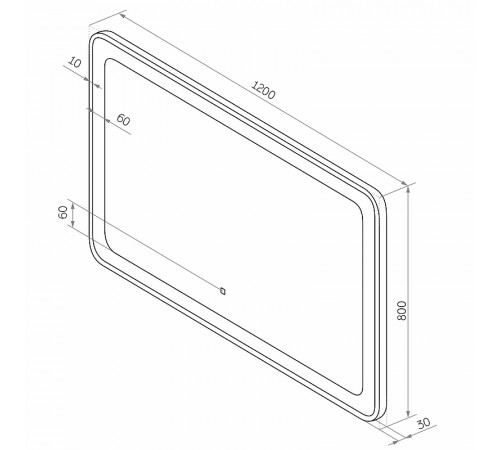 Зеркало Континент Velvette 1200x800 ЗЛП468 с подсветкой с сенсорным выключателем