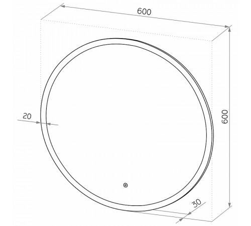Зеркало Континент Brida 600х600 ЗЛП2160 с подсветкой с сенсорным выключателем
