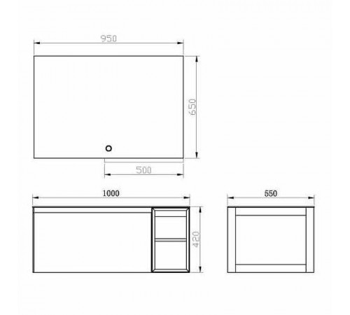 Тумба с раковиной Orans BC-V8102-1000 100 8102000 подвесная Grey