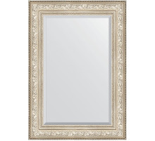 Зеркало Evoform Exclusive 100х70 BY 3452 с фацетом в багетной раме - Виньетка серебро 109 мм