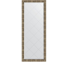 Зеркало Evoform Exclusive-G Floor 198х78 BY 6307 с гравировкой в багетной раме - Серебряный бамбук 73 мм