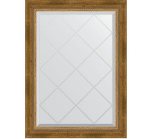 Зеркало Evoform Exclusive-G 86х63 BY 4090 с гравировкой в багетной раме - Состаренная бронза с плетением 70 мм