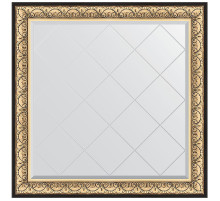 Зеркало Evoform Exclusive-G 110х110 BY 4466 с гравировкой в багетной раме - Барокко золото 106 мм