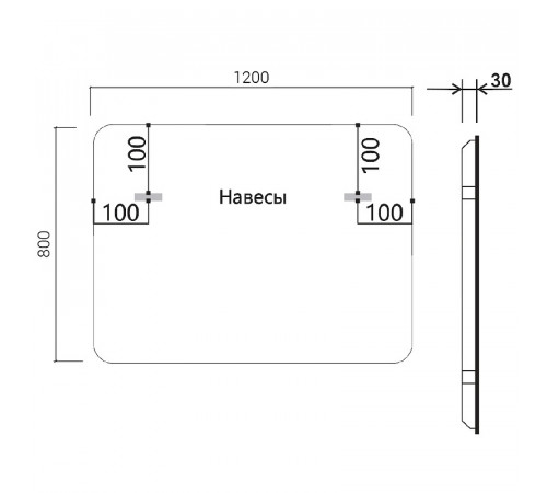 Зеркало Vincea 120 VLM-3VC120B-2 с подсветкой Черное с сенсорным выключателем с подогревом и диммером