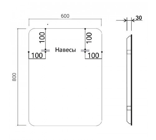 Зеркало Vincea 60 VLM-3VC600-2 с подсветкой c сенсорным выключателем, диммером и антизапотеванием