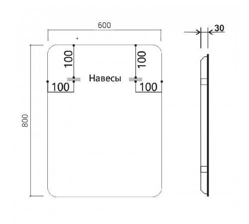 Зеркало Vincea 60 VLM-3MA600-2 с подсветкой c сенсорным выключателем, диммером и антизапотеванием