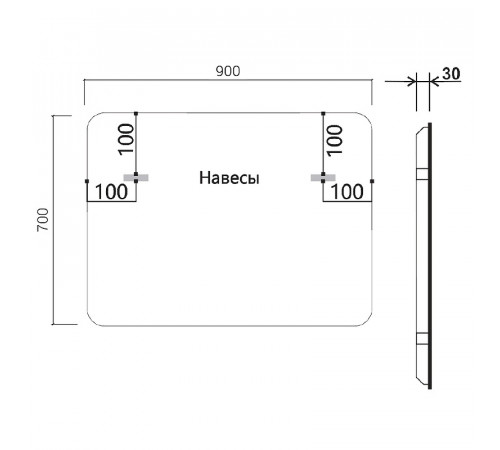 Зеркало Vincea 90 VLM-3VC900 с подсветкой c сенсорным выключателем и диммером