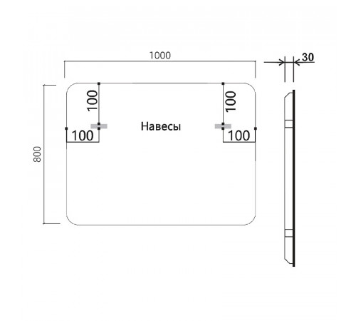 Зеркало Vincea 100 VLM-3VC100 с подсветкой c сенсорным выключателем и диммером