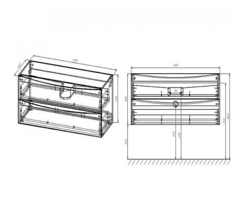 Тумба под раковину Vincea Mia 120 VMC-2MC120RW подвесная R.Wood