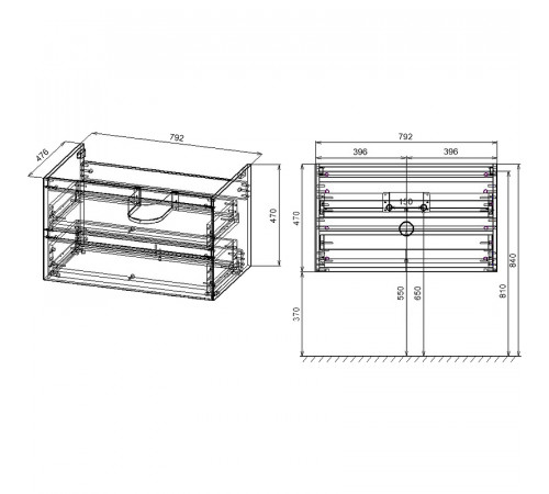 Тумба под раковину Vincea Luka 80 VMC-2L800RO подвесная R.Oak