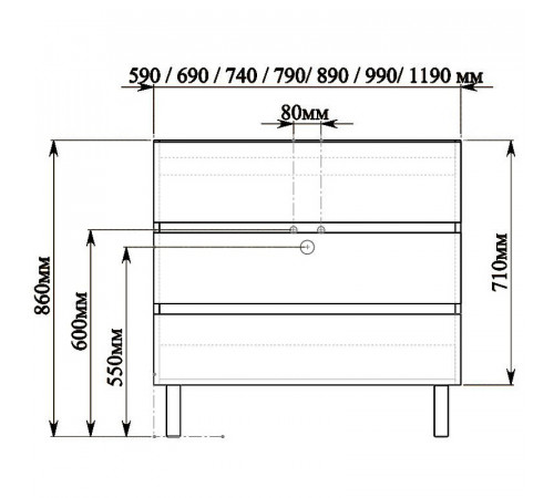 Тумба с раковиной SanVit Кубэ-3 75 kkube3075w Белая глянцевая