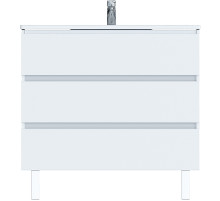 Тумба с раковиной SanVit Кубэ-3 100 kkube3100w Белая глянцевая